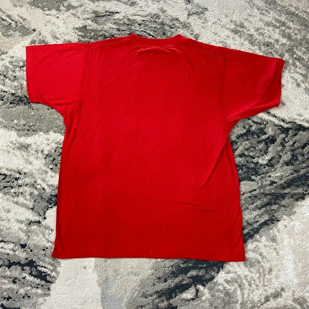 Vintage 80s Screen Stars T Shirt Sz L Red Philadelphia Vietnam‎ Veterans True